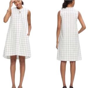 Madewell Black White Windowpane Shift Dress Medium Sleeveless